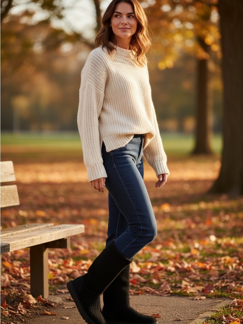 UGG Black Knit Tall Women's Mules